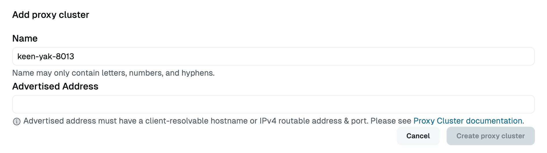 Add a New Proxy Cluster