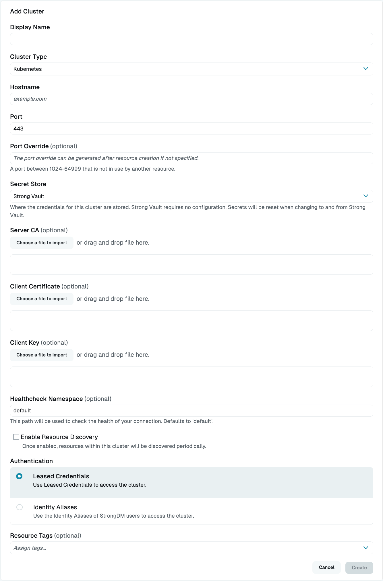 Kubernetes Engine Cluster Setup in Admin UI