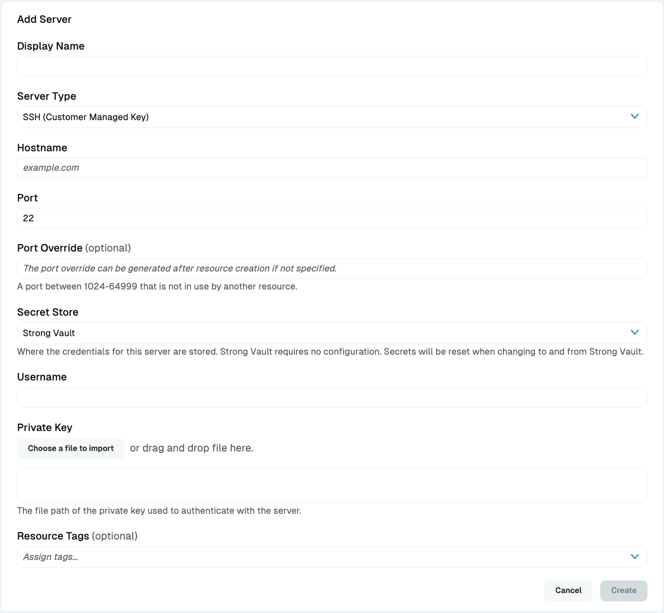 Add SSH Customer-Managed Key Configuration Properties