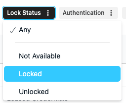 Lock Status Filter Menu in Admin UI