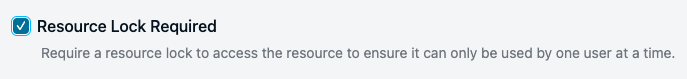 Resource Lock Required Option on RDP Configuration Form