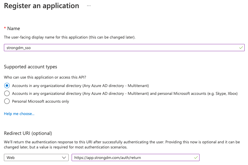 Register an application