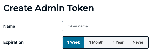 Create Admin Token