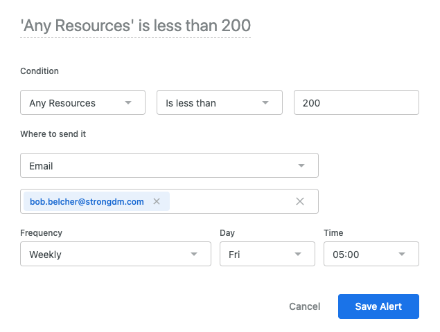 Alerts Settings Example