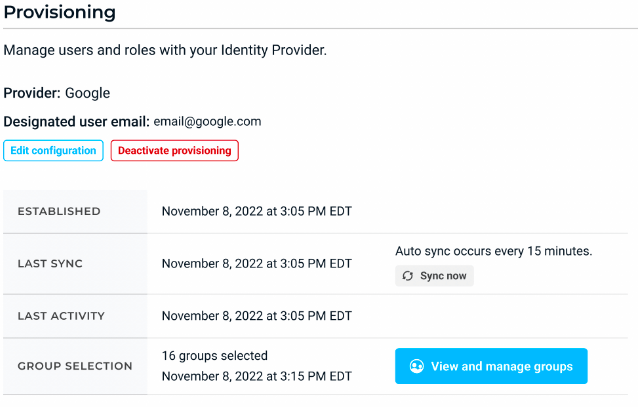 Sync Groups for Google Cloud Provisioning as Needed