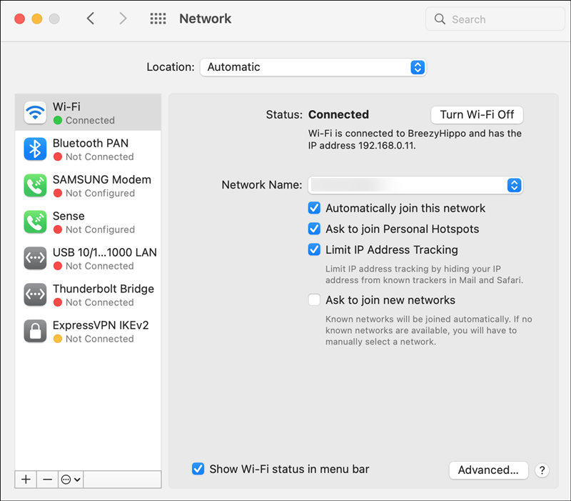 Advanced Network Settings macOS