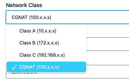 Network Class Selector