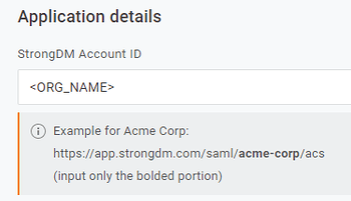 Enter the strongDM Domain name