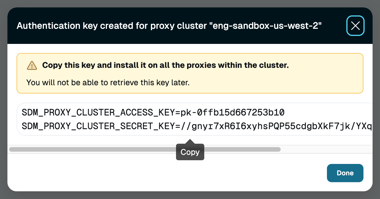 Proxy Cluster Key