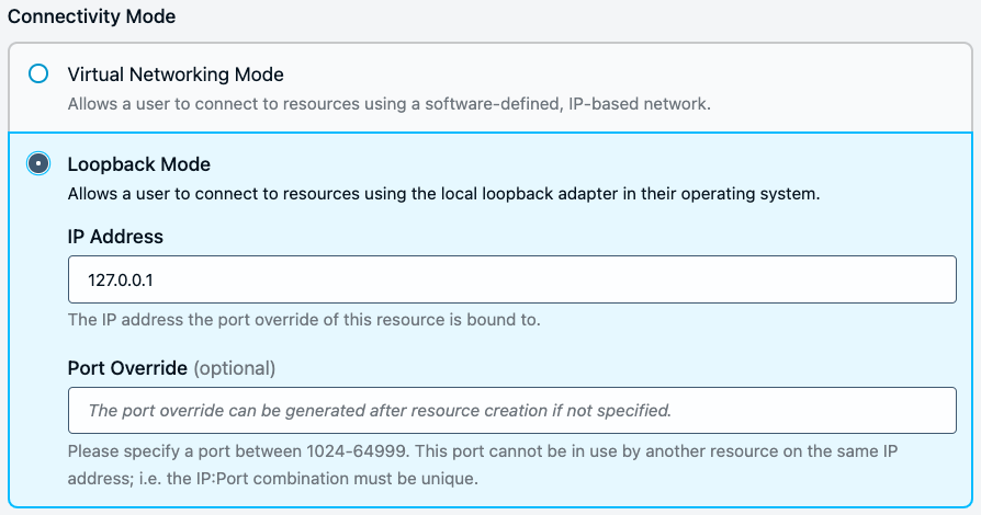 When Loopback Mode Is Selected