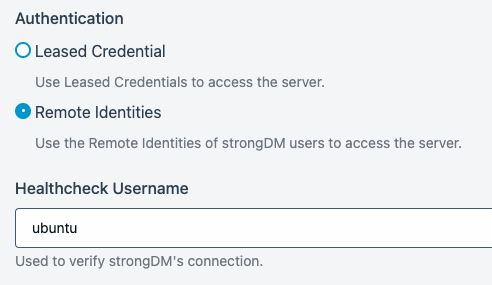 SSH Certificate Based Server Settings with Remote Identities as Authentication Type