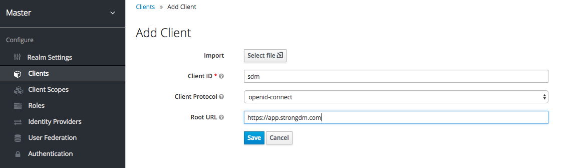 Configure credentials