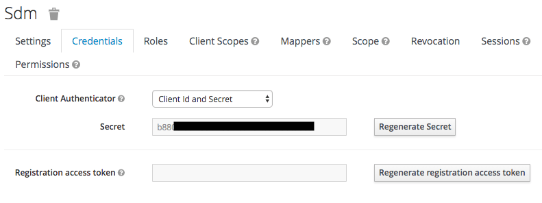 Record client secret