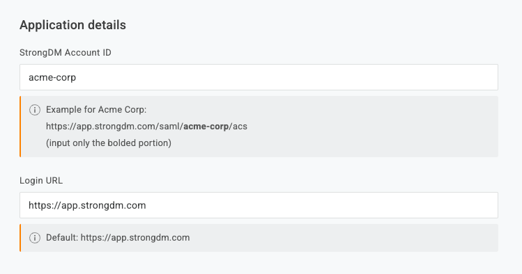 Enter the StrongDM Domain name