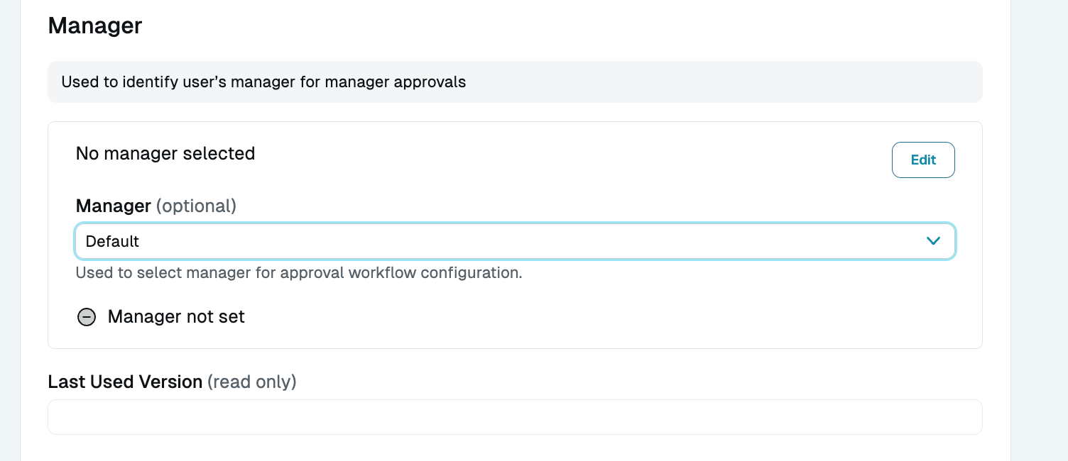 User Details Page - Manager Section