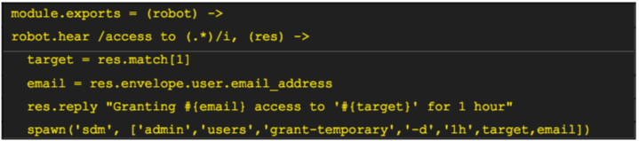 Hubot integration code example